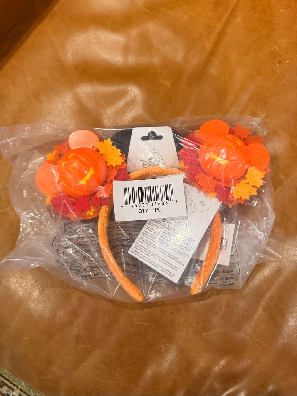 Disney Light Up Orange Pumpkin & Autumn Leaf Headband - Picture 2 of 2